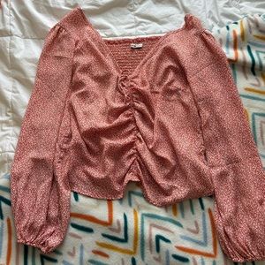 Red and White floral top